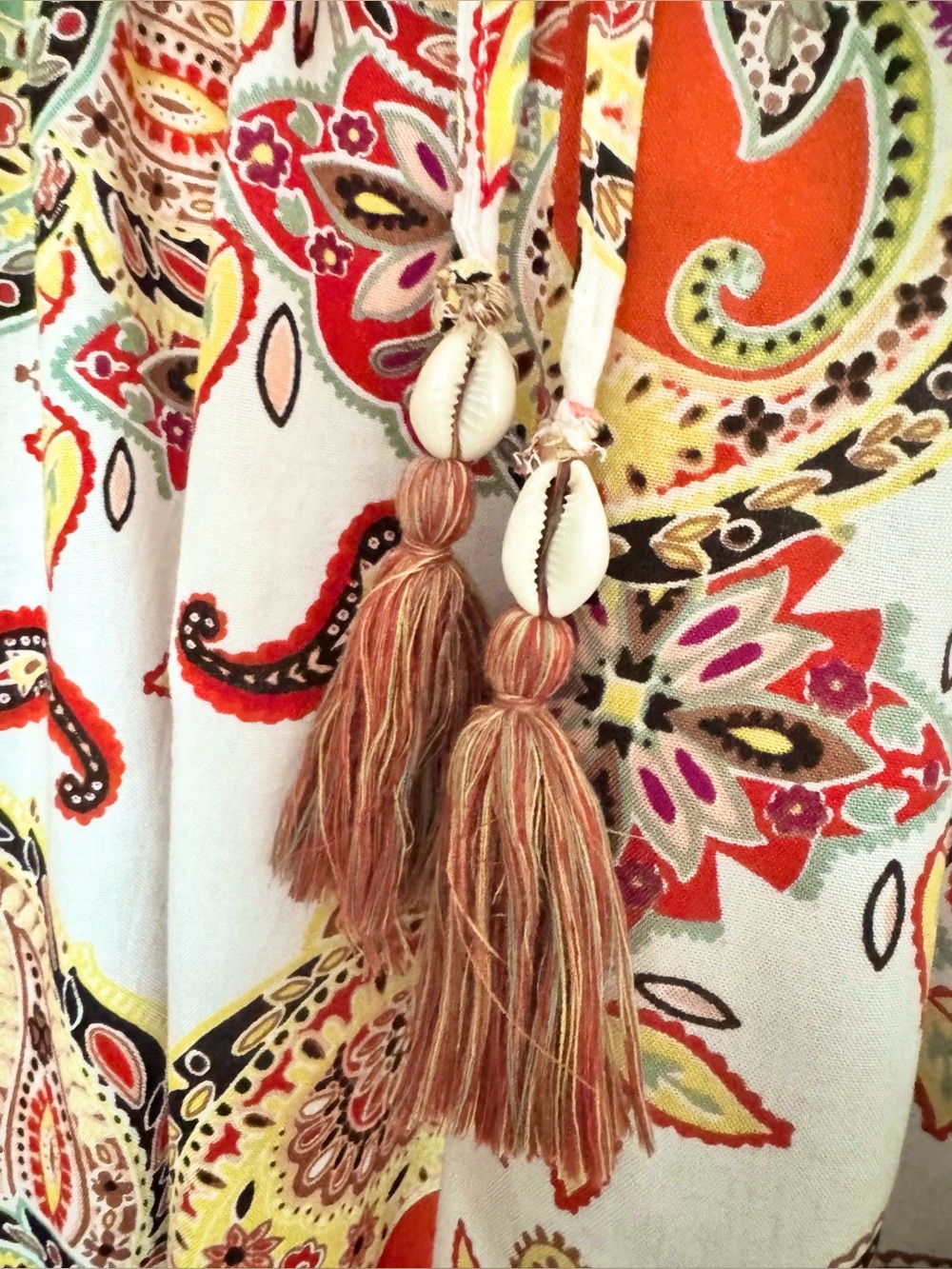 True Destinations Beach Palazzo Pants, Paisley w/Seashells, Women’s Size Small - Picture 3 of 12